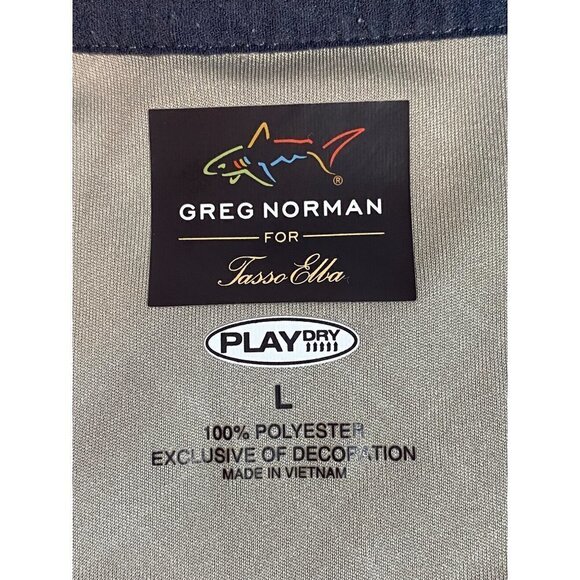 Greg Norman for Tasso Elba Men's Tan Short Sleeves Polo Top Size Large - Picture 3 of 7
